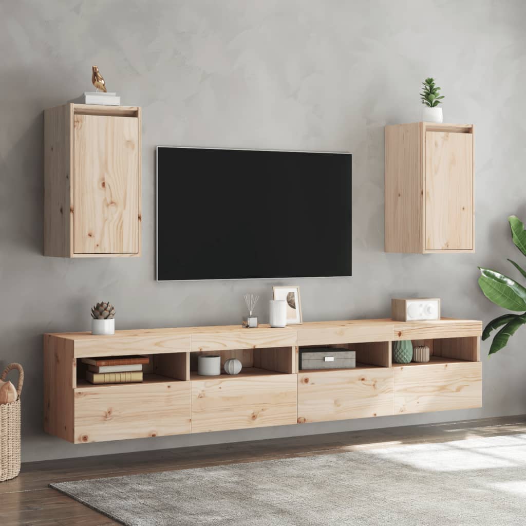 Pensili 2 pz 30x30x60 cm in Legno Massello di Pino 813486