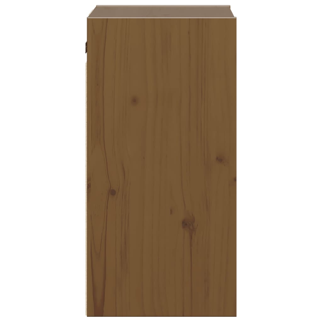 Pensili 2 pz Marrone ambra 80x30x35cm in Legno Massello di Pino 813492