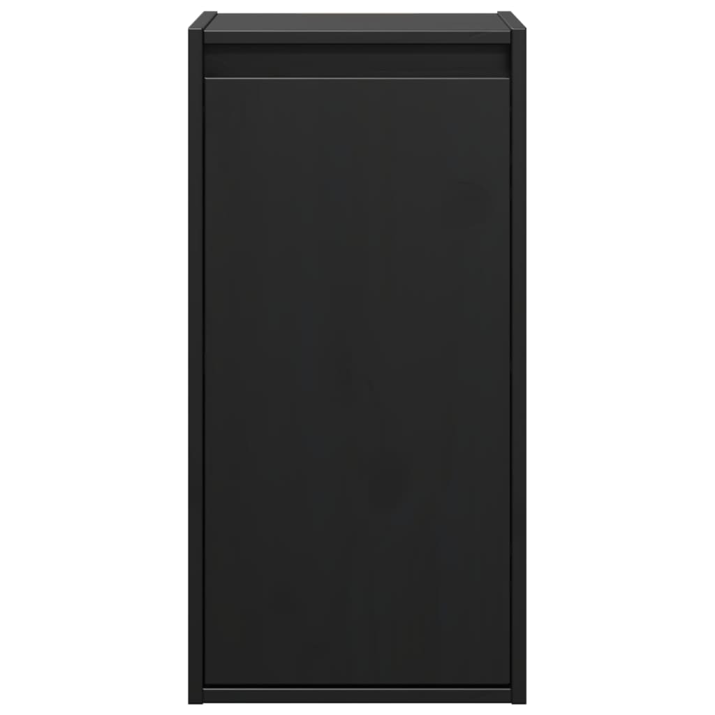 Pensili 2 pz Neri 30x30x60 cm in Legno Massello di Pino 813494