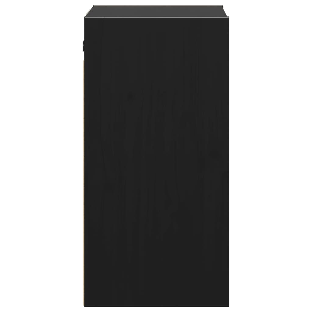 Pensili 2 pz Neri 30x30x60 cm in Legno Massello di Pino 813494