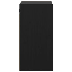 Pensili 2 pz Neri 30x30x60 cm in Legno Massello di Pino 813494