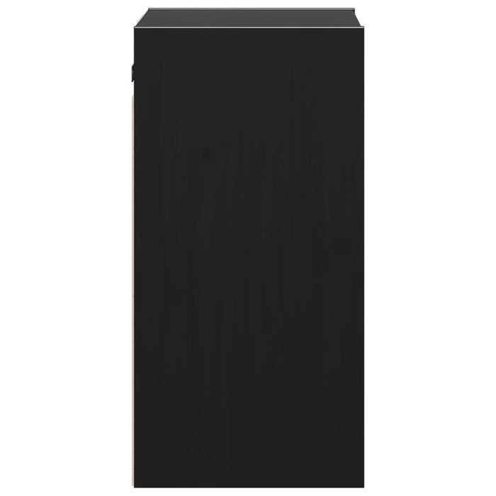 Pensili 2 pz Neri 30x30x60 cm in Legno Massello di Pino 813494