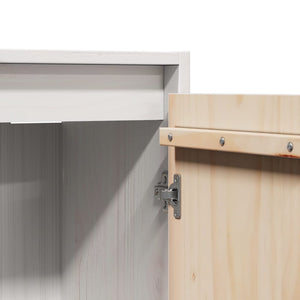 Pensile Bianco 30x30x100 cm in Legno Massello di Pino 813507