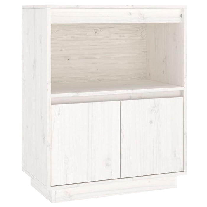 Credenza-Buffet-Armadio da cucina Bianca 60x34x75 cm in Legno Massello di Pino 454578