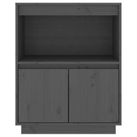 Credenza Grigia 60x34x75 cm in Legno Massello di Pino 813522