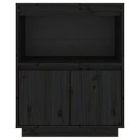 Credenza Nera 60x34x75 cm in Legno Massello di Pino cod mxl 12698
