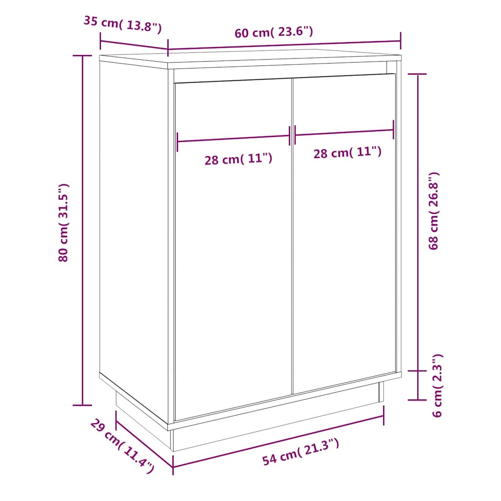 Scarpiera 60x35x80 cm in Legno Massello di Pino cod mxl 62730