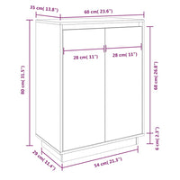 Scarpiera 60x35x80 cm in Legno Massello di Pino cod mxl 62730
