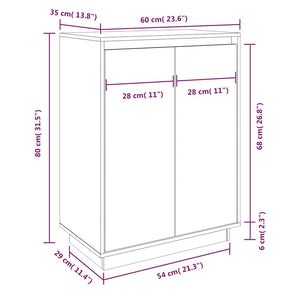 Scarpiera 60x35x80 cm in Legno Massello di Pino cod mxl 62730