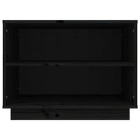 Scarpiera Nera 60x34x45 cm in Legno Massello di Pino 813549