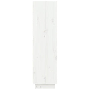 Scarpiera Bianca 60x34x105 cm in Legno Massello di Pino 813551