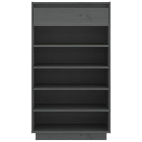 Scarpiera Grigia 60x34x105 cm in Legno Massello di Pino 813552