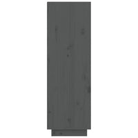 Scarpiera Grigia 60x34x105 cm in Legno Massello di Pino 813552