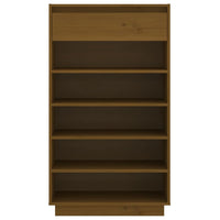 Scarpiera Marrone Ambra 60x34x105 cm in Legno Massello di Pino 813553