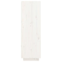 Scarpiera Bianca 30x34x105 cm in Legno Massello di Pino 813556