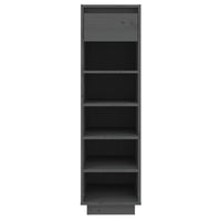 Scarpiera Grigia 34x30x105 cm in Legno Massello di Pino