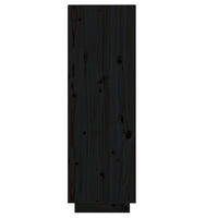 Scarpiera Nera 30x34x105 cm in Legno Massello di Pino 813559