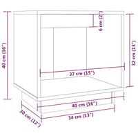Comodini 2 pz 40x30x40 cm in Legno Massello di Pino 813336