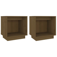 Comodini 2 pz Miele 40x30x40 cm in Legno Massello di Pino cod mxl 30159