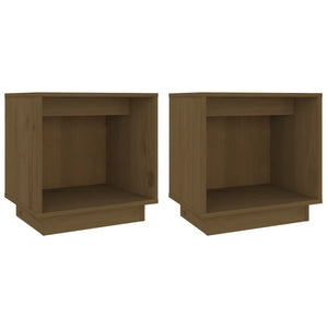 Comodini 2 pz Miele 40x30x40 cm in Legno Massello di Pino cod mxl 30159