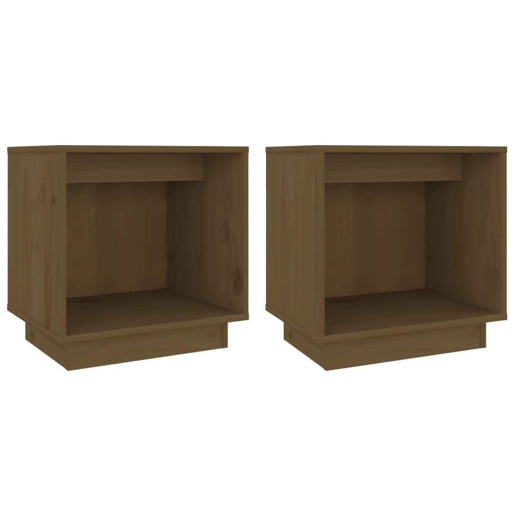 Comodini 2 pz Ambra 40x30x40 cm in Legno Massello di Pino 813342
