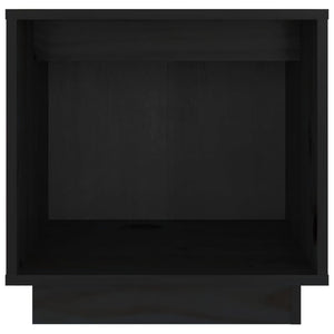 Comodino Nero 40x30x40 cm in Legno Massello di Pino 813343
