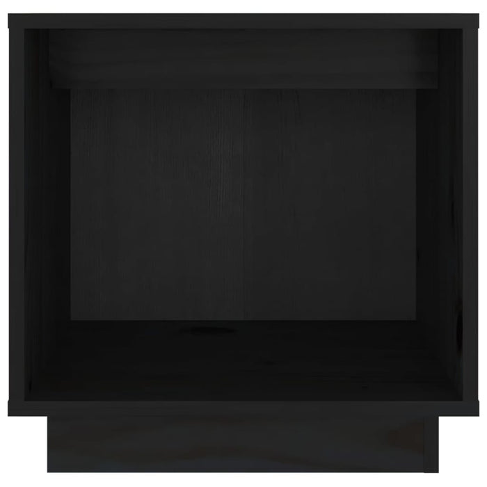 Comodino Nero 40x30x40 cm in Legno Massello di Pino 813343