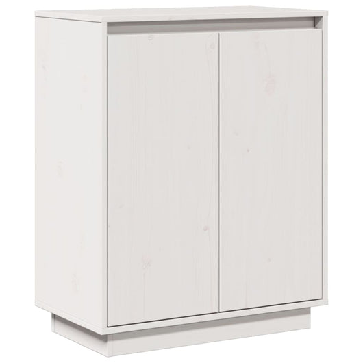 Credenza Bianca 60x34x75 cm in Legno Massello di Pino 813346