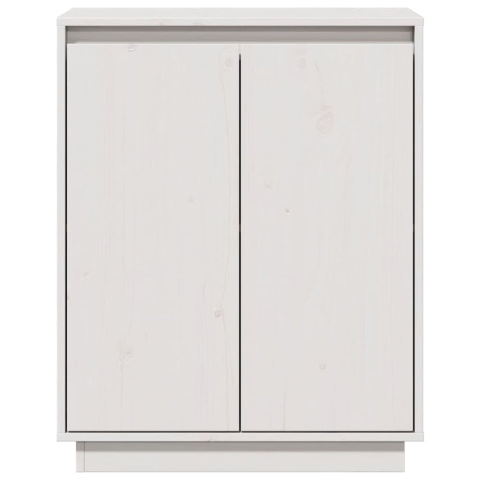 Credenza Bianca 60x34x75 cm in Legno Massello di Pino 813346