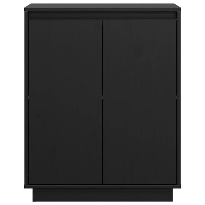 Credenza Nera 60x34x75 cm in Legno Massello di Pino 813349