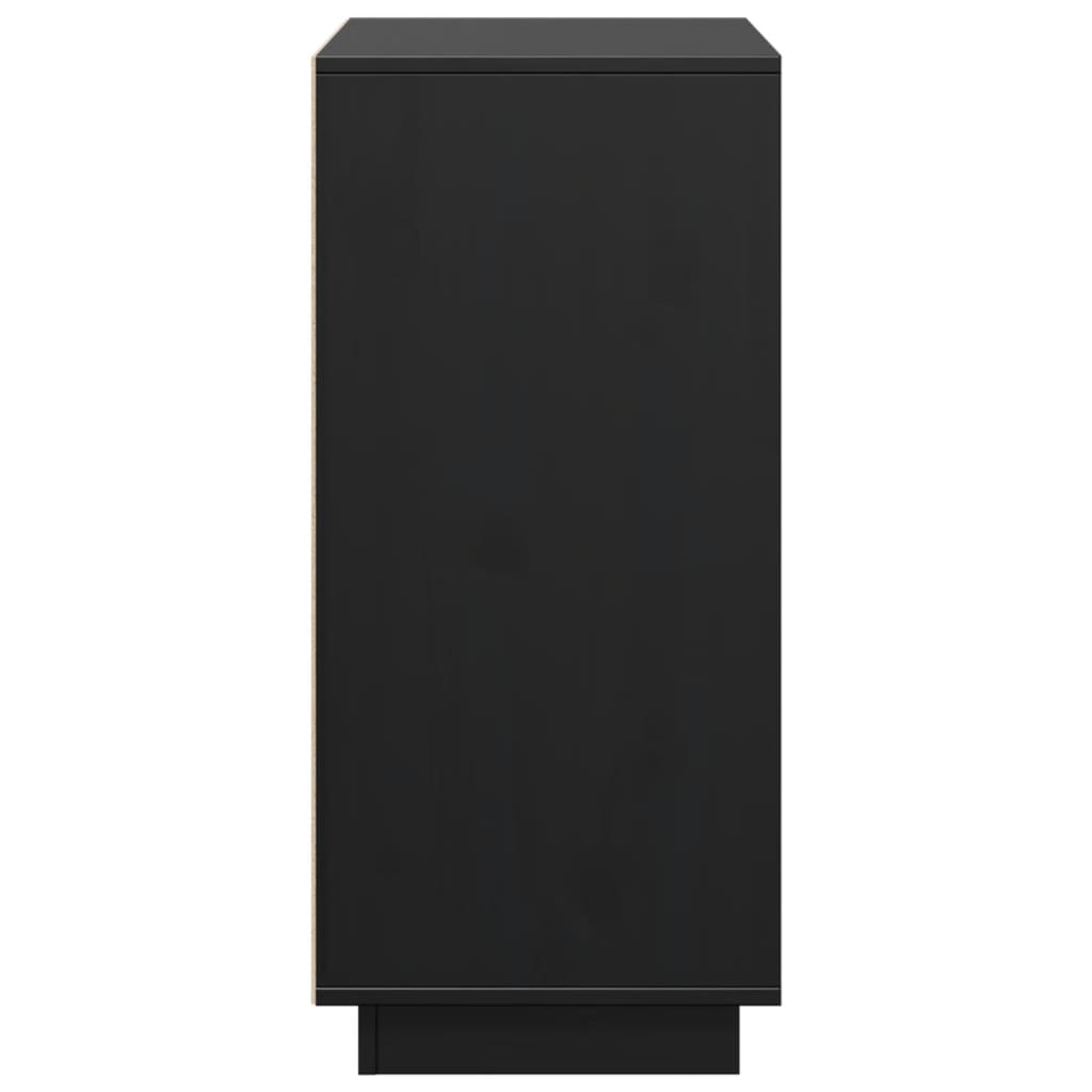Credenza Nera 60x34x75 cm in Legno Massello di Pino 813349