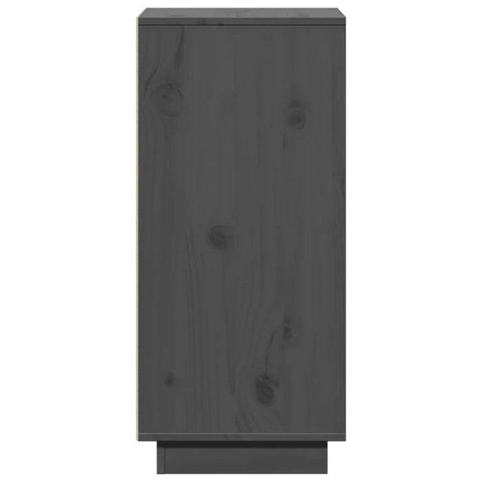 Credenze 2 pz Grigie 31,5x34x75 cm in Legno Massello di Pino 813355