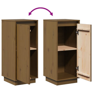 Credenza Marrone Ambra 31,5x34x75 cm in Legno Massello di Pino 813356