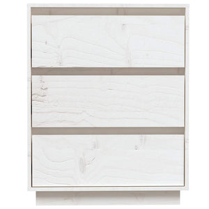 Credenza Bianca 60x34x75 cm in Legno Massello di Pino 813361