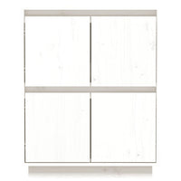 Credenza-Buffet-Armadio da cucina Bianca 60x34x75 cm in Legno Massello di Pino 948866