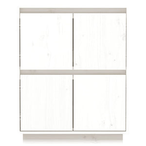 Credenza-Buffet-Armadio da cucina Bianca 60x34x75 cm in Legno Massello di Pino 948866