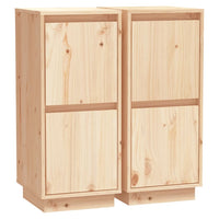 Credenze 2 pz 31,5x34x75 cm in Legno Massello di Pino 813381
