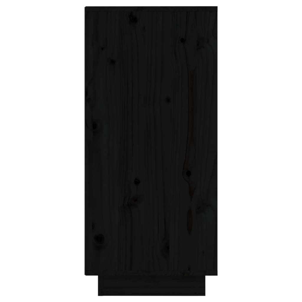 Credenze 2 pz Nero 31,5x34x75 cm in Legno Massello di Pino 813389