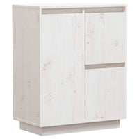 Credenza Bianca 60x34x75 cm in Legno Massello di Pino 813391