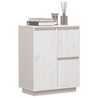 Credenza Bianca 60x34x75 cm in Legno Massello di Pino 813391