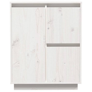 Credenza Bianca 60x34x75 cm in Legno Massello di Pino 813391