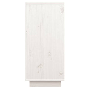Credenza Bianca 60x34x75 cm in Legno Massello di Pino 813391