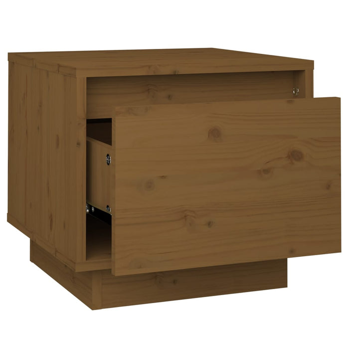 Comodini 2 pz Ambrati 35x34x32 cm in Legno Massello di Pino 813402
