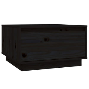 Tavolino da Salotto Nero 55x56x32 cm in Legno Massello di Pino 813409