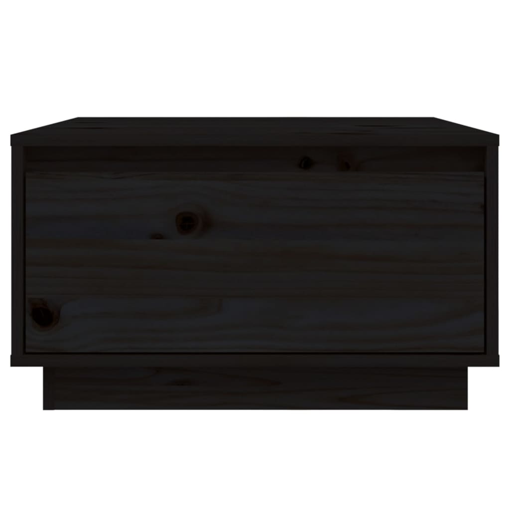 Tavolino da Salotto Nero 55x56x32 cm in Legno Massello di Pino 813409