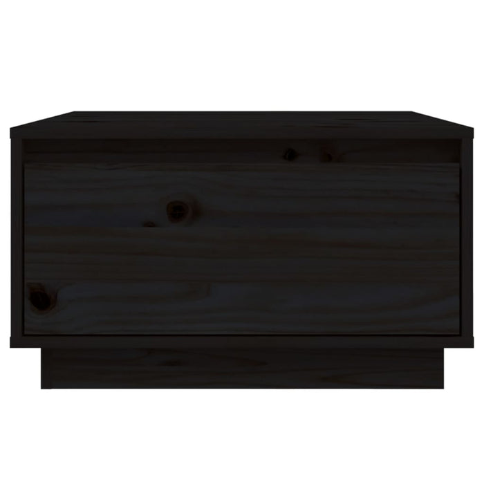Tavolino da Salotto Nero 55x56x32 cm in Legno Massello di Pino 813409