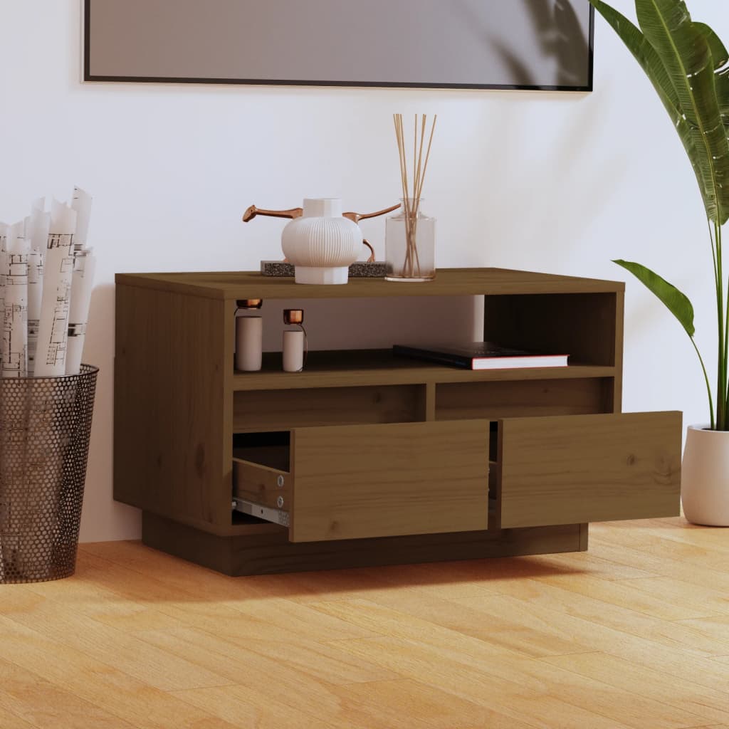 Mobile Porta TV-Mobile per TV-Credenza TV Ambra 60x35x37 cm in Legno Massello di Pino