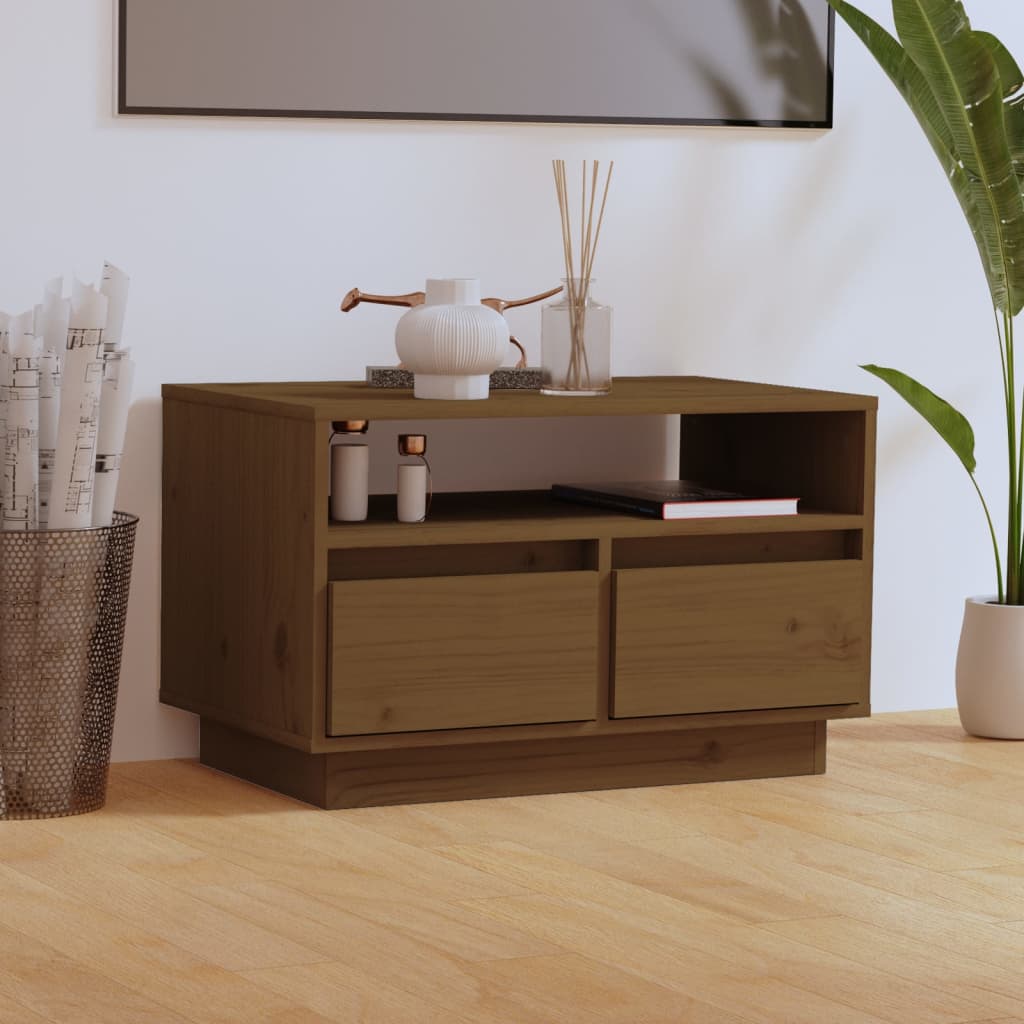 Mobile Porta TV-Mobile per TV-Credenza TV Ambra 60x35x37 cm in Legno Massello di Pino
