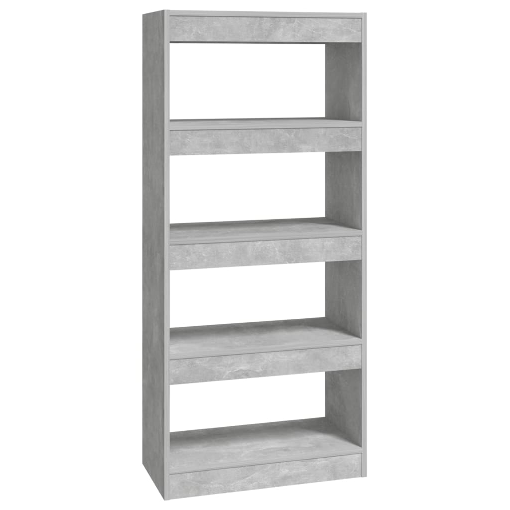 Libreria/Divisorio Grigio Cemento 60x30x135cm Legno Multistrato 811668