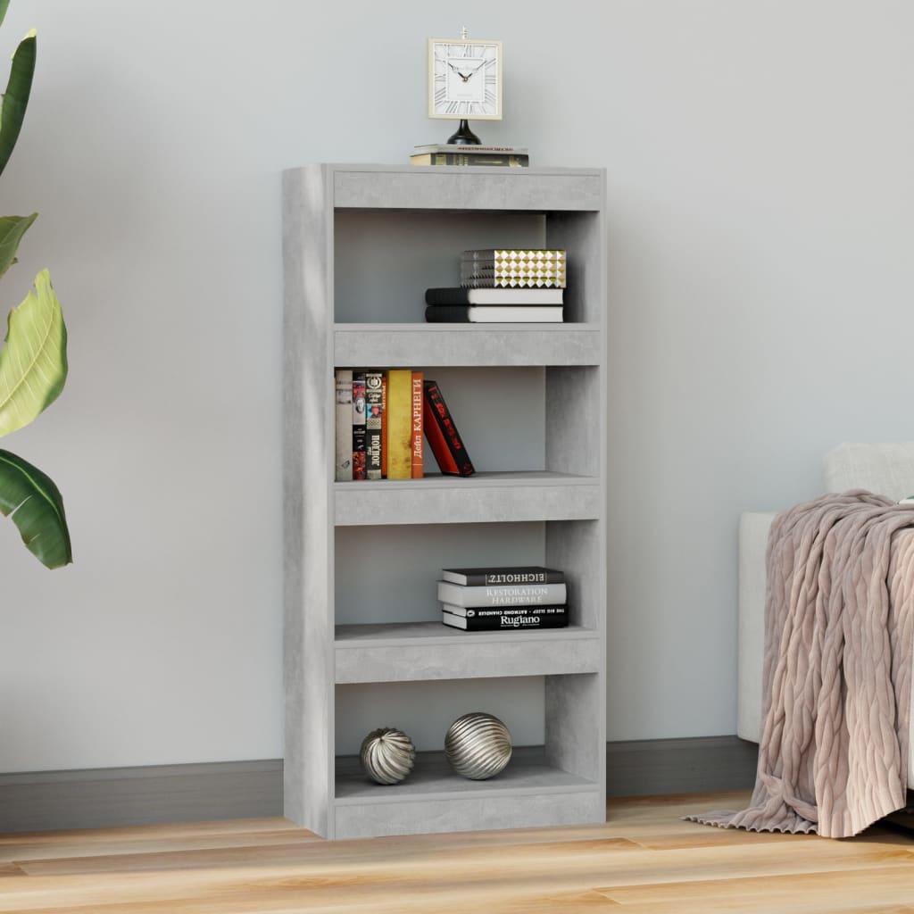 Libreria/Divisorio Grigio Cemento 60x30x135cm Legno Multistrato 811668